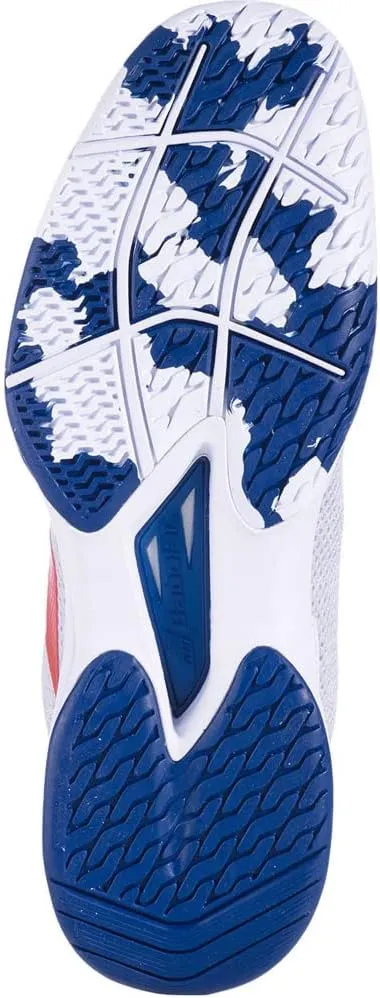 Babolat Unisex-Adult Jet Tere All Court Tennis Shoes, White/Estate Blue (Men's US Size 8)