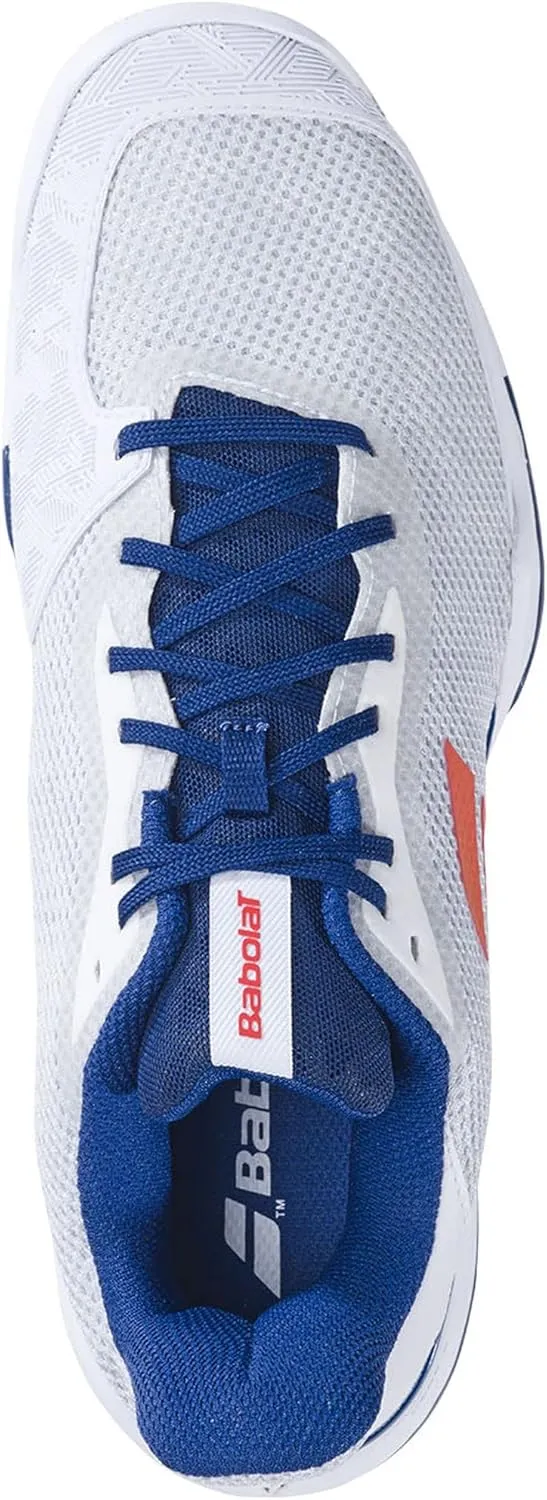 Babolat Unisex-Adult Jet Tere All Court Tennis Shoes, White/Estate Blue (Men's US Size 8)
