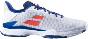 Babolat Unisex-Adult Jet Tere All Court Tennis Shoes, White/Estate Blue (Men's US Size 8)