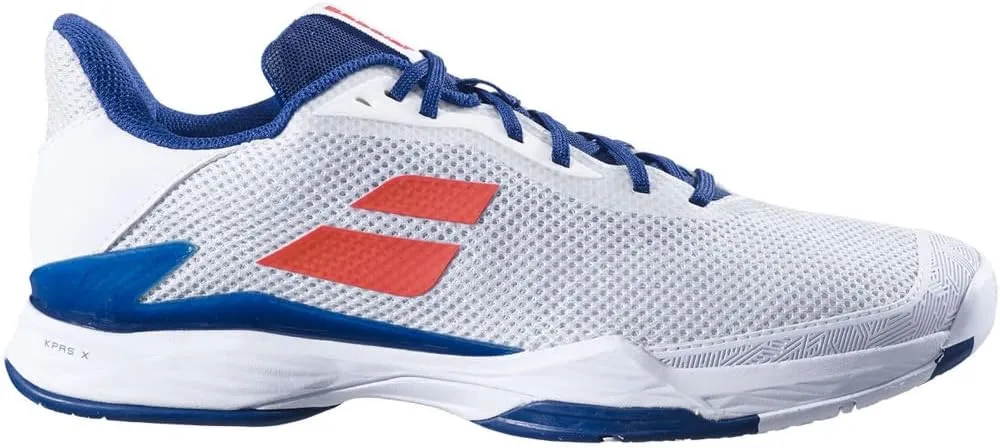 Babolat Unisex-Adult Jet Tere All Court Tennis Shoes, White/Estate Blue (Men's US Size 8)