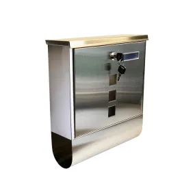 Buckingham Wall Mounted Large Stainless Steel Lockable Mail Box Post Letter Box Newspaper Box Slot Premium