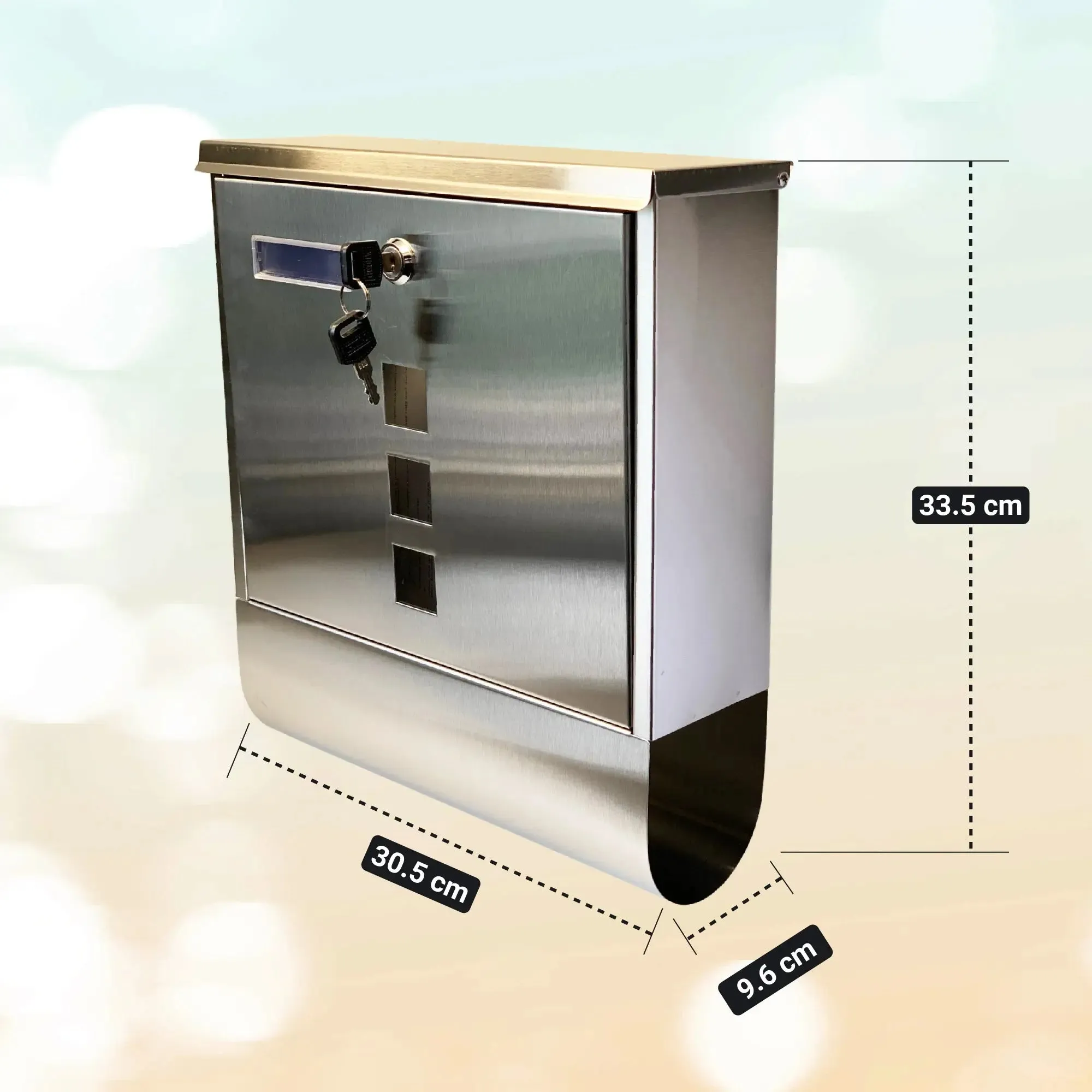 Buckingham Wall Mounted Large Stainless Steel Lockable Mail Box Post Letter Box Newspaper Box Slot Premium