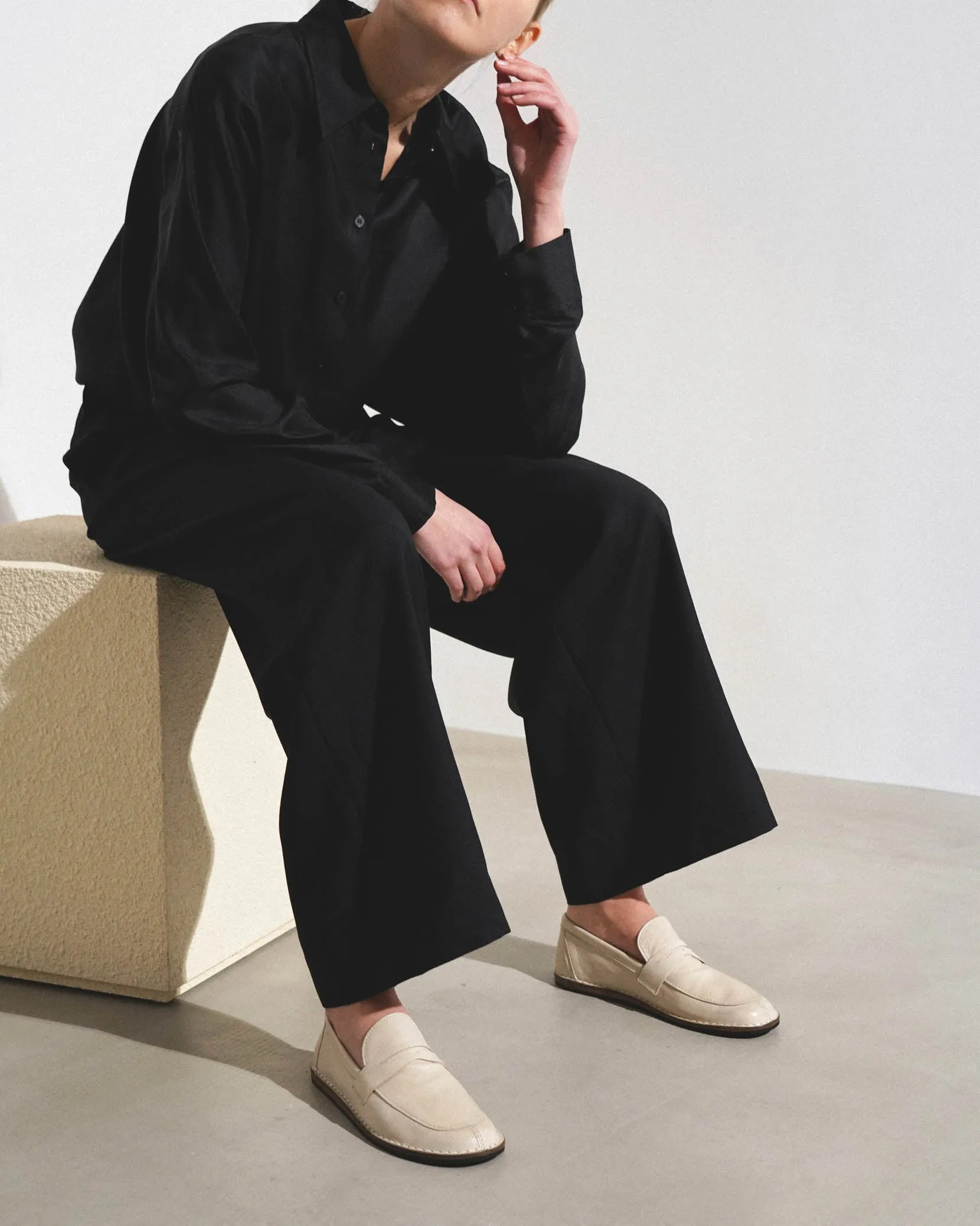Cary taupe leather loafers