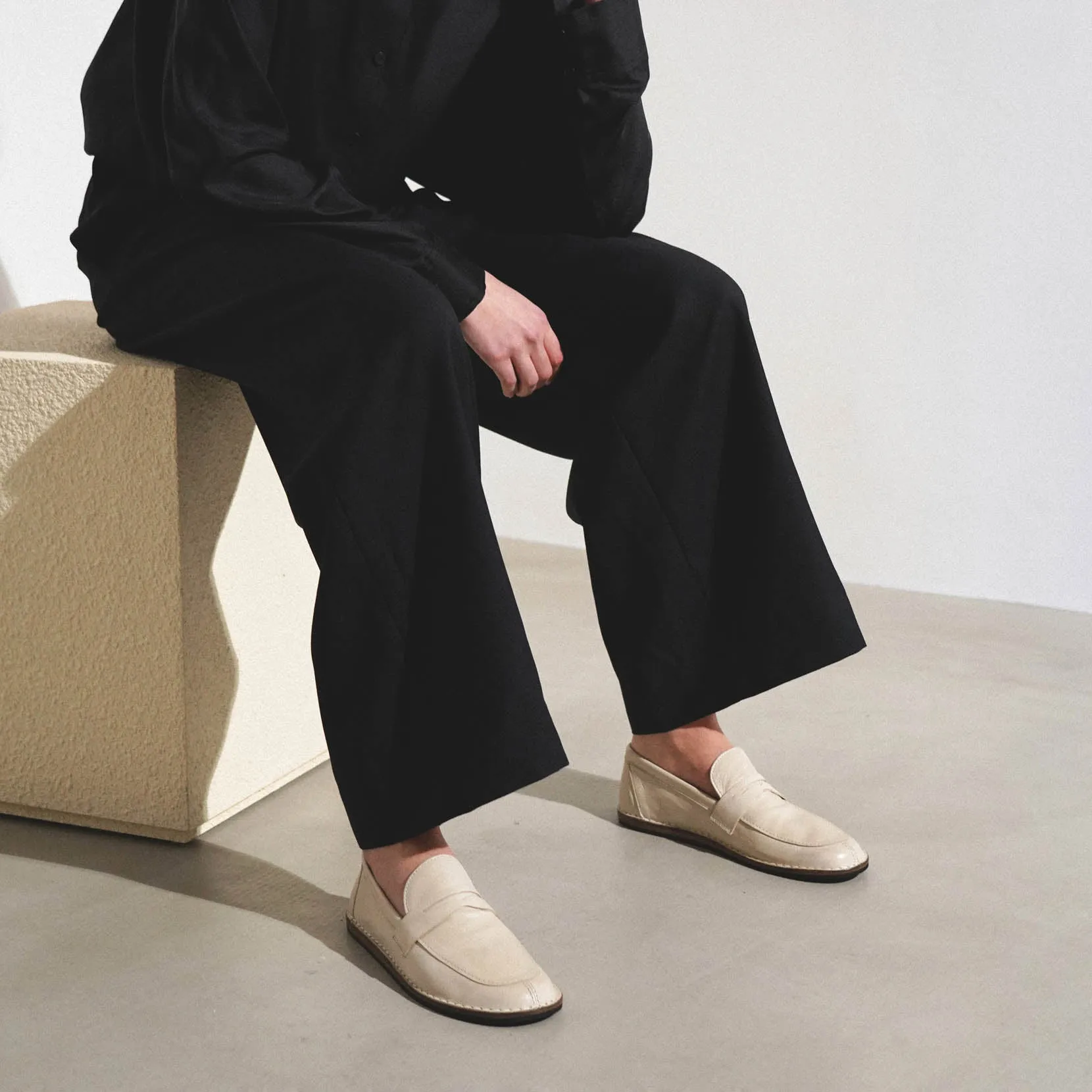 Cary taupe leather loafers