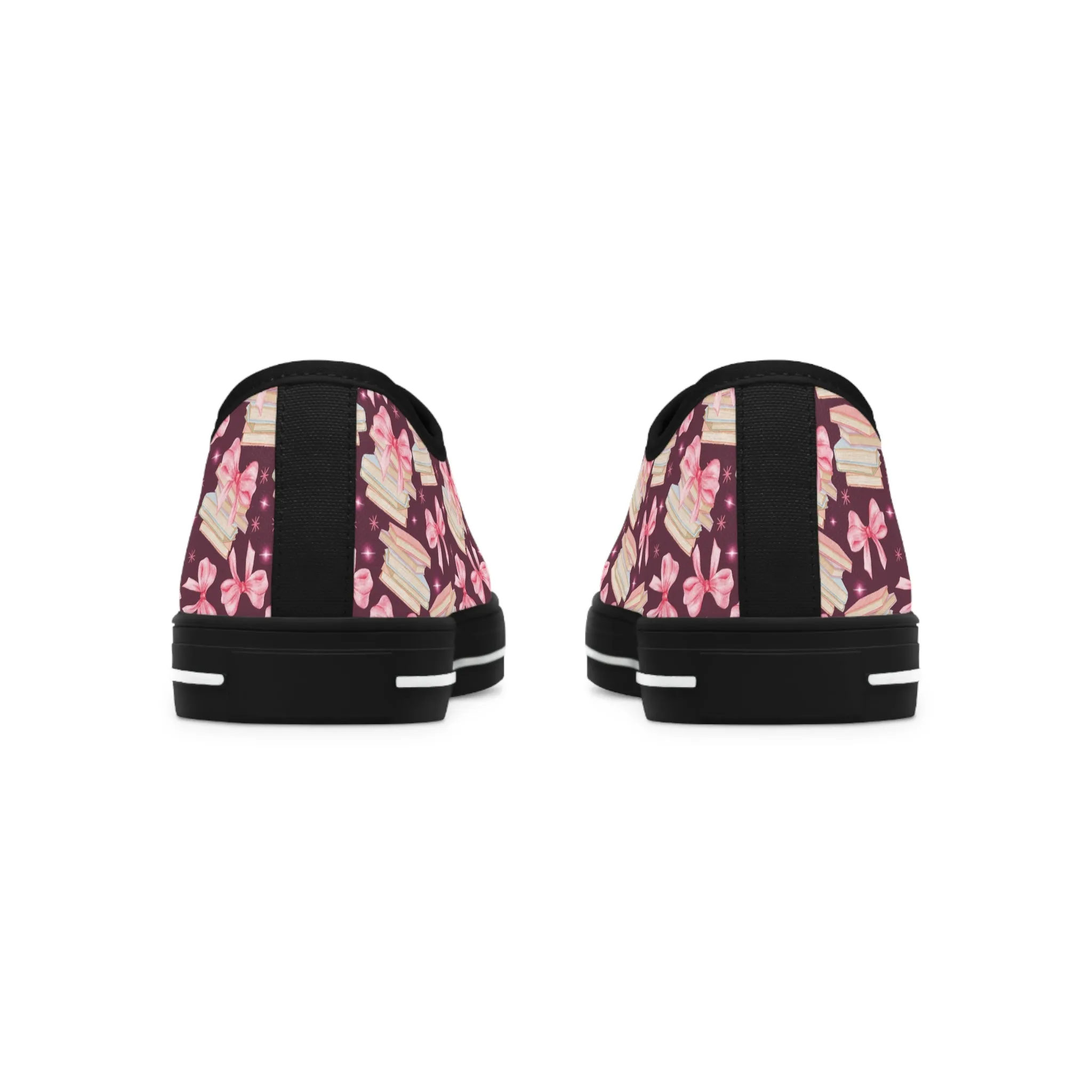 Coquette Pink Bows & Books Sneakers Step Out in Style with Stunning USA Symbol! Perfect for Everyday Wear and Proud Americans. Durable, High-Quality Footwear Everyday Activities