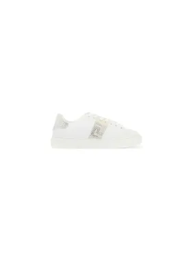 Crystal Greca Leather Sneakers