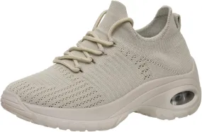 CUSHIONAIRE Women's Blaze Stretch Knit Slip on lace Sneaker  Memory Foam & LiteSole Technology