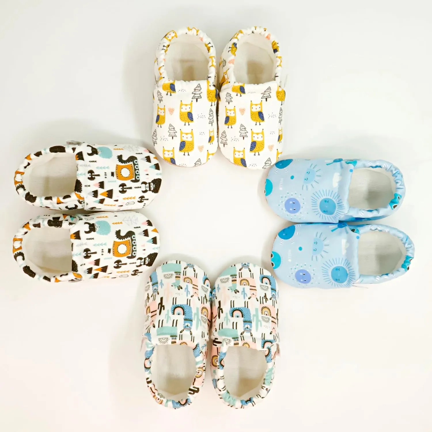 Ella Bonna Cotton Toddler Slippers Baby, Boys Slippers Non-Slip Soft Sole, Stay On Kids Slippers Girls, Baby Booties Socks, Slippers for Girls, Newborn Shoes, Rainbow, 0-6 Months