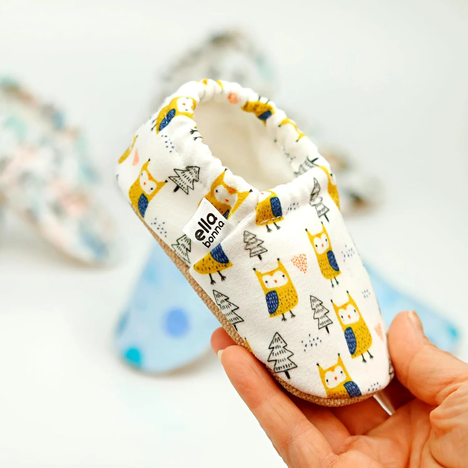 Ella Bonna Cotton Toddler Slippers Baby, Boys Slippers Non-Slip Soft Sole, Stay On Kids Slippers Girls, Baby Booties Socks, Slippers for Girls, Newborn Shoes, Rainbow, 0-6 Months