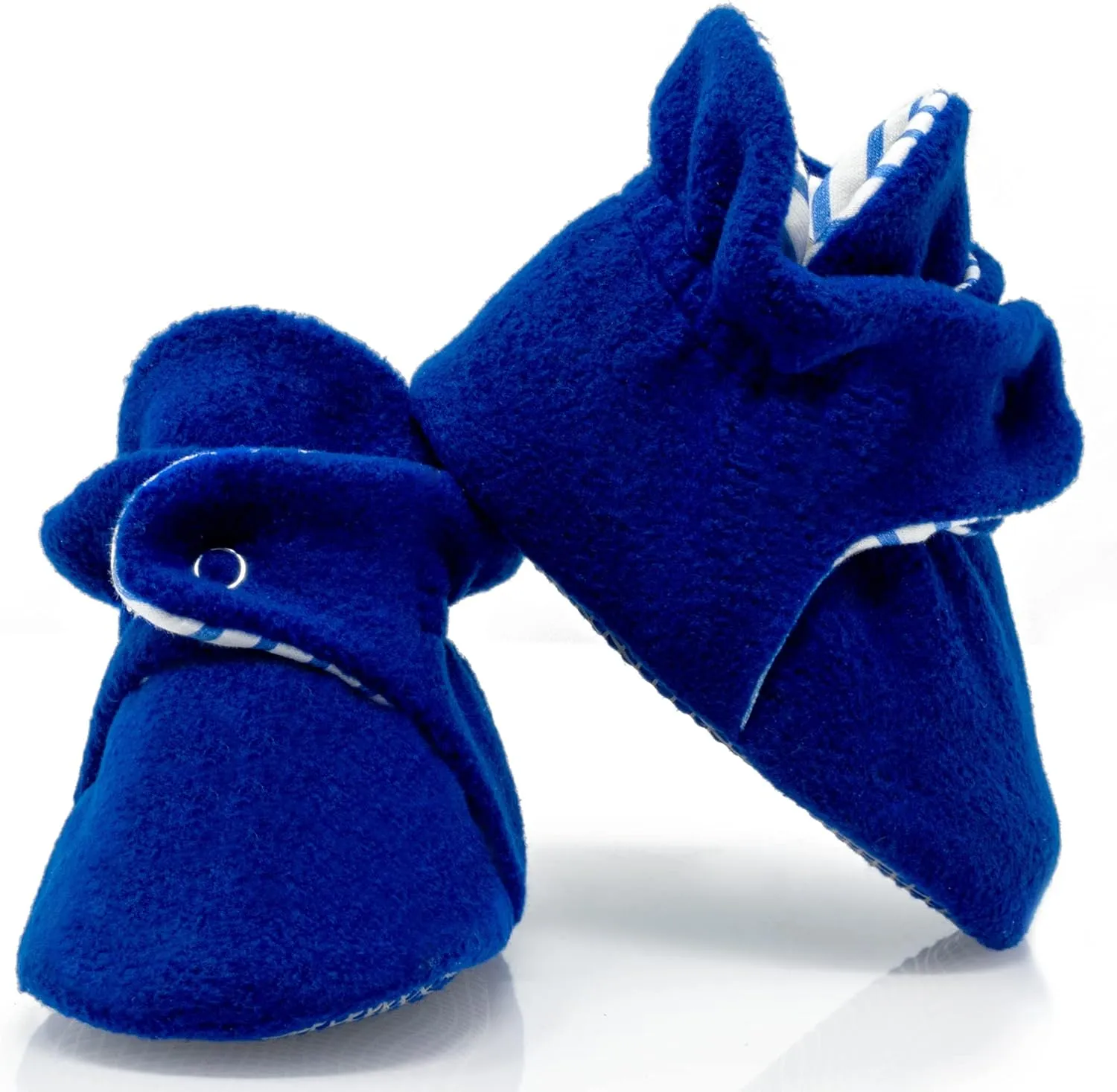 Ella Bonna Fleece Baby Booties, Three Snap Baby Slippers, Unisex Baby Gifts, Non-Slip Newborn Booties for Boys and Girls, Infant Baby Shower Shoes Months