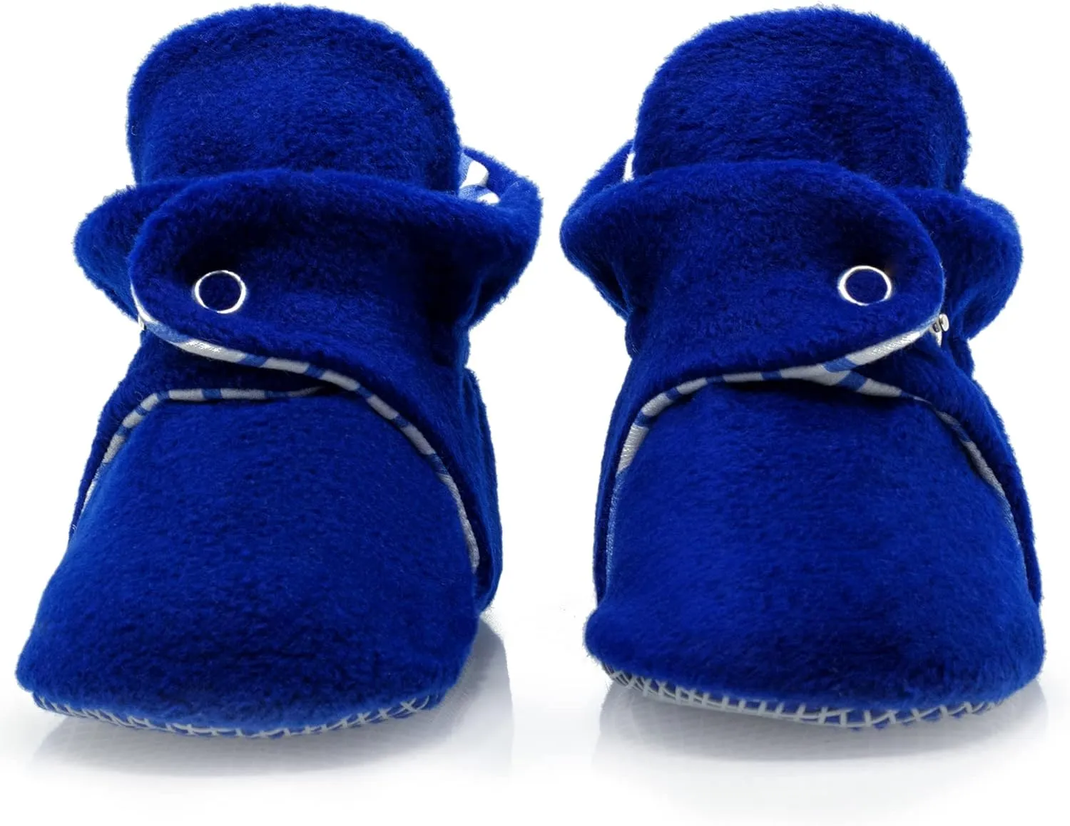 Ella Bonna Fleece Baby Booties, Three Snap Baby Slippers, Unisex Baby Gifts, Non-Slip Newborn Booties for Boys and Girls, Infant Baby Shower Shoes Months