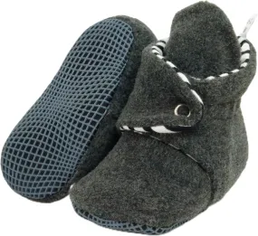 Ella Bonna Fleece Baby Booties, Three Snap Baby Slippers, Unisex Baby Gifts, Non-Slip Newborn Booties for Boys and Girls, Infant Baby Shower Shoes Months