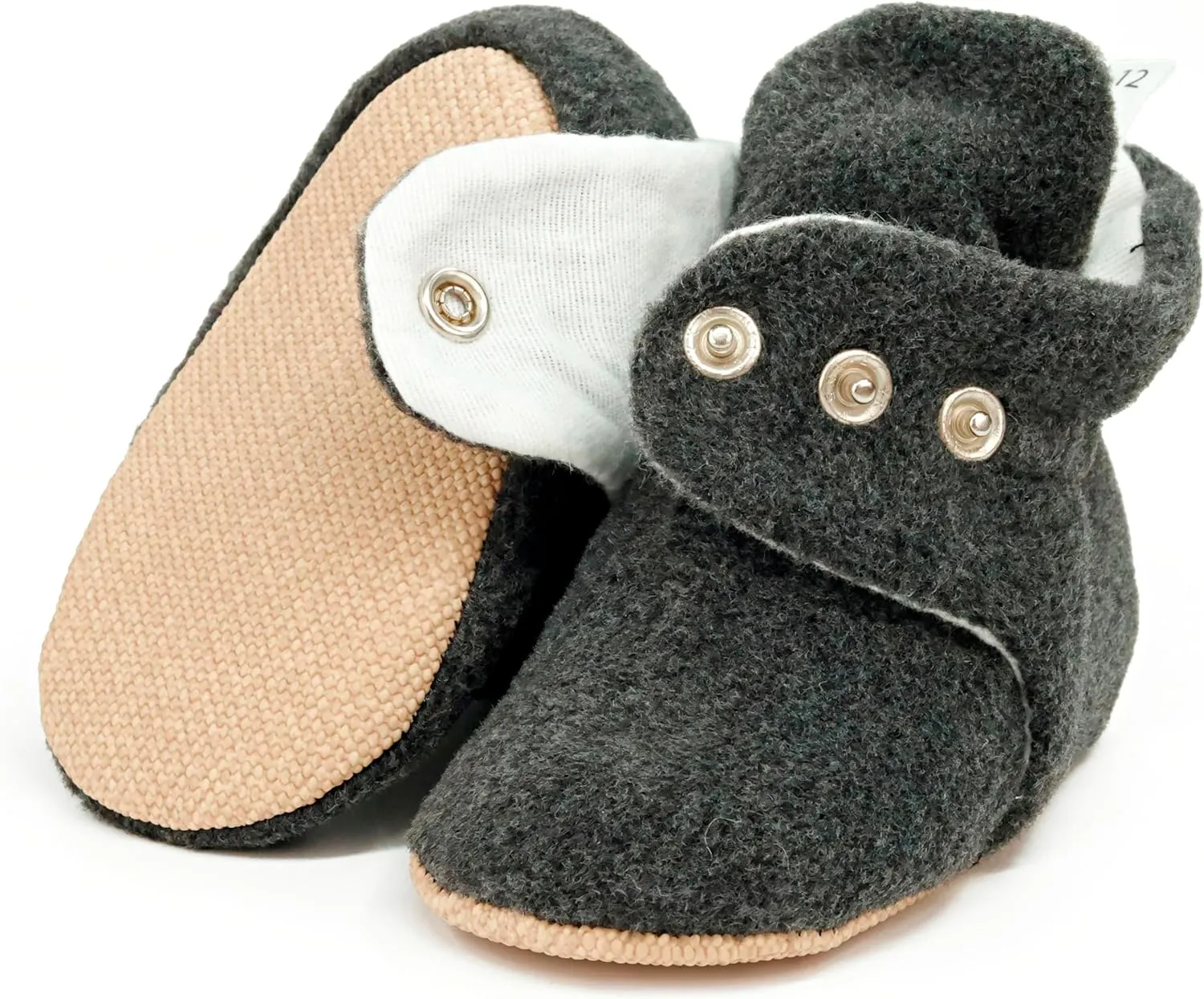 Ella Bonna Fleece Baby Booties, Warm Organic Infant Booties