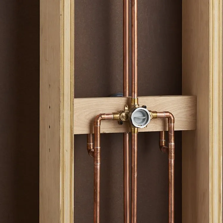 Flash Shower Rough-in Valve with Universal Inlets and Outlets and Screwdriver Stops