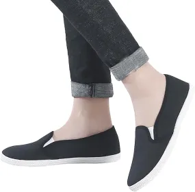 Hbeylia Women's Canvas Shoes Slip On Flats Fashion Casual Breathable Lightweight Slip-On Loafers Play Sneakers Boating Shoes For Women Girls Work Nurse Beach Travel Hiking Walking Shoes