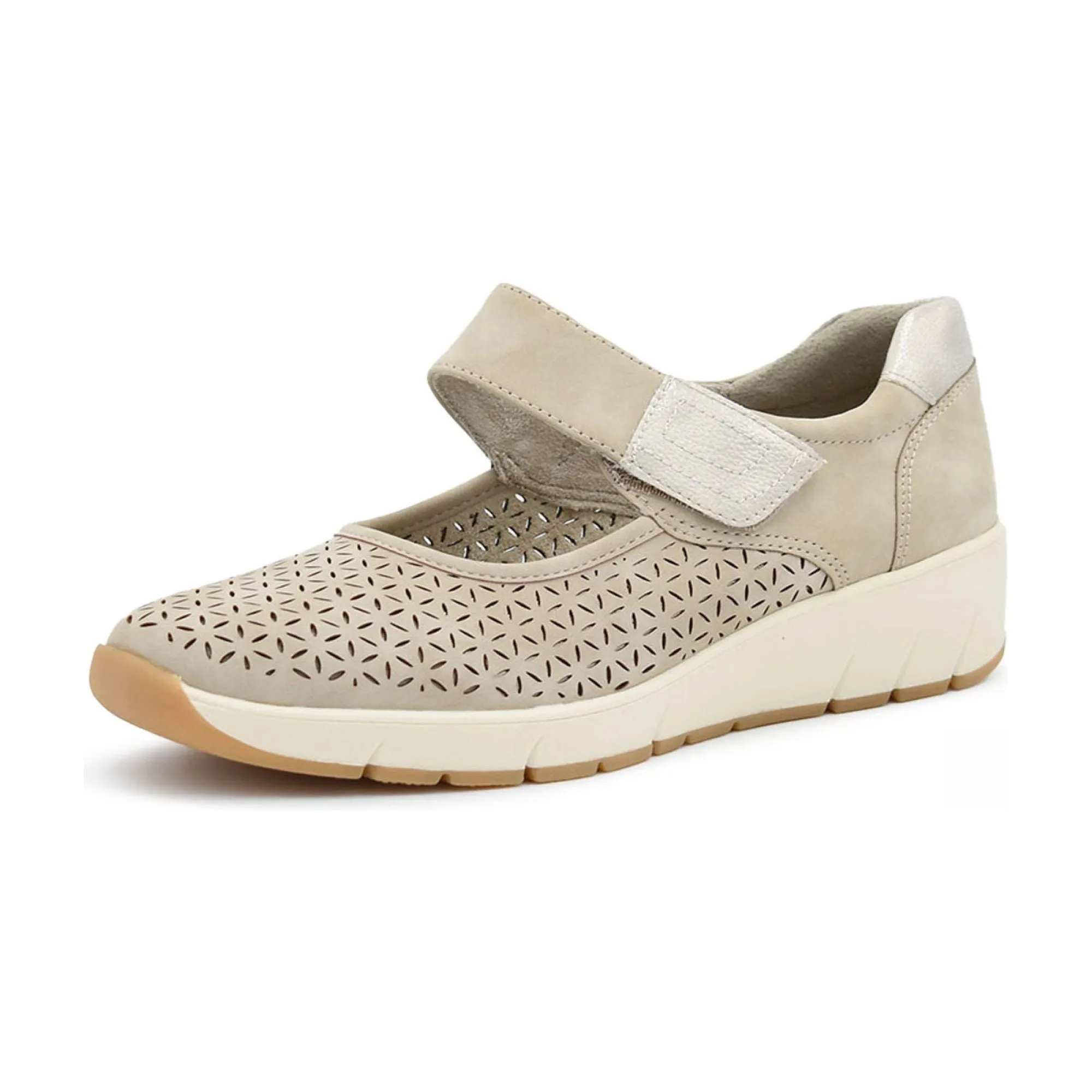 Jana 24664-42 Wedge touch fastening Bar Shoe TAUPE 24664-42
