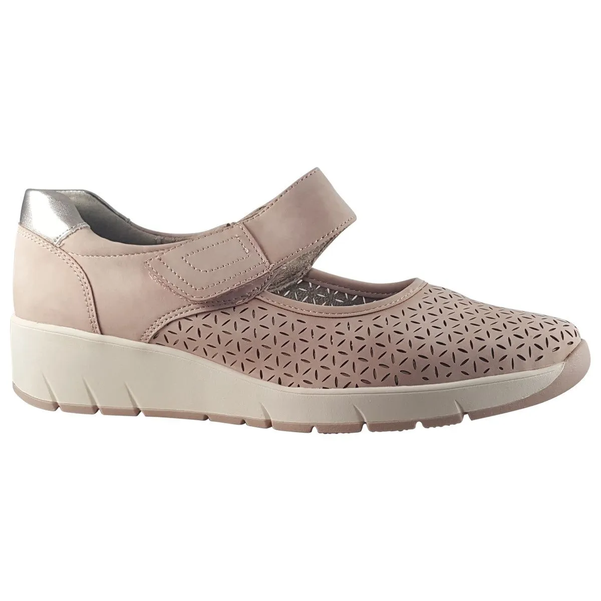 Jana 24664-42 Wedge touch fastening Bar Shoe TAUPE 24664-42