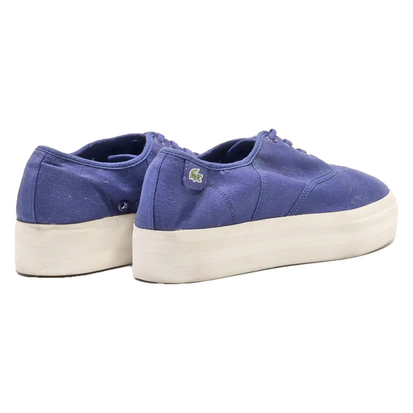 LACOSTE LIVE Platform Trainers Blue Canvas Womens UK 6.5