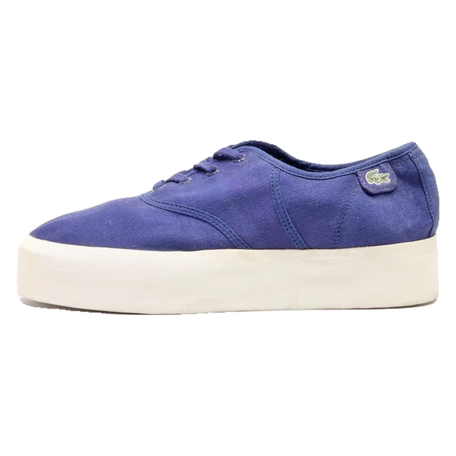 LACOSTE LIVE Platform Trainers Blue Canvas Womens UK 6.5