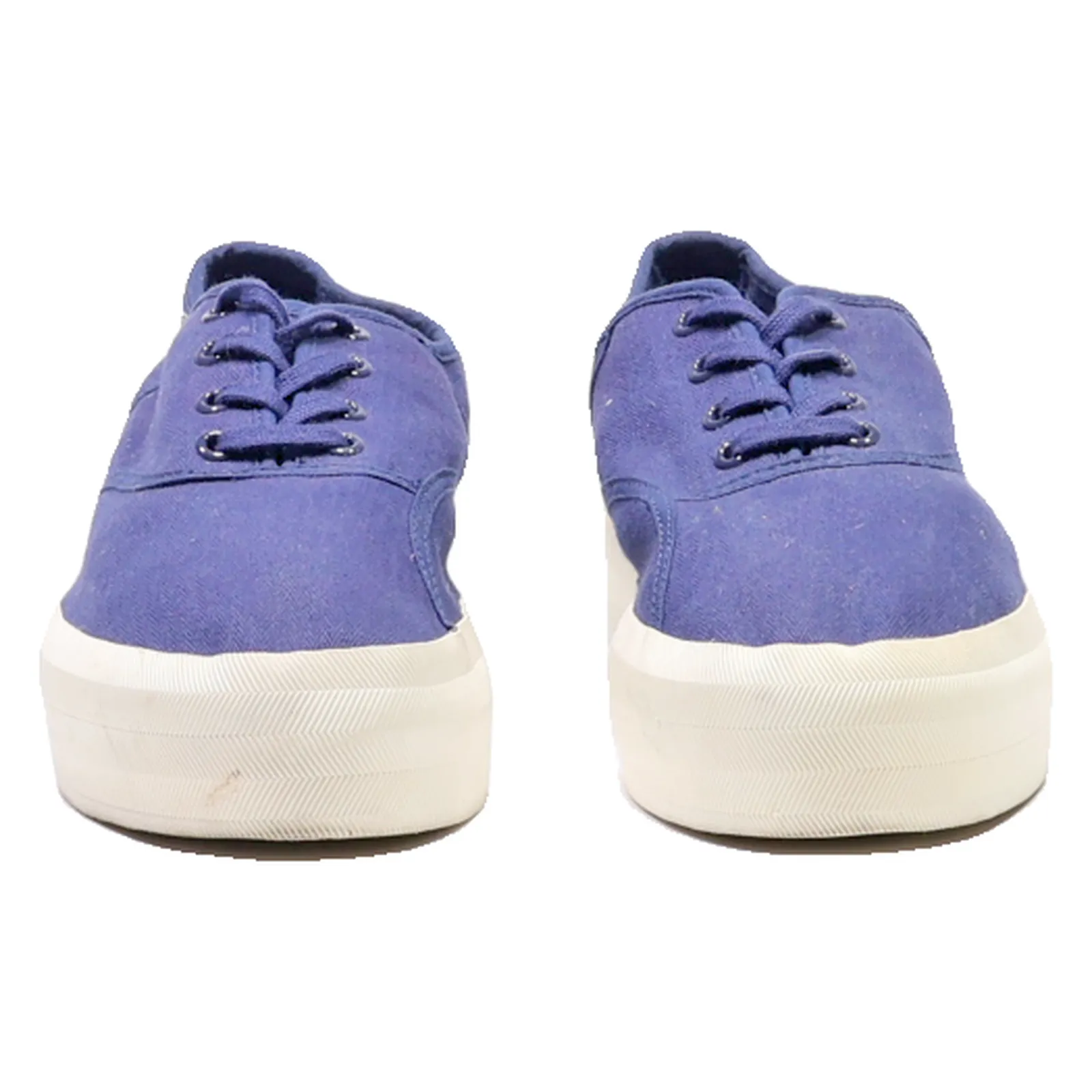 LACOSTE LIVE Platform Trainers Blue Canvas Womens UK 6.5