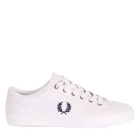 Mens Fred Perry White/Navy Baseline Leather Trainers