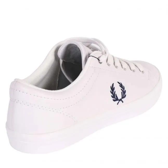 Mens Fred Perry White/Navy Baseline Leather Trainers
