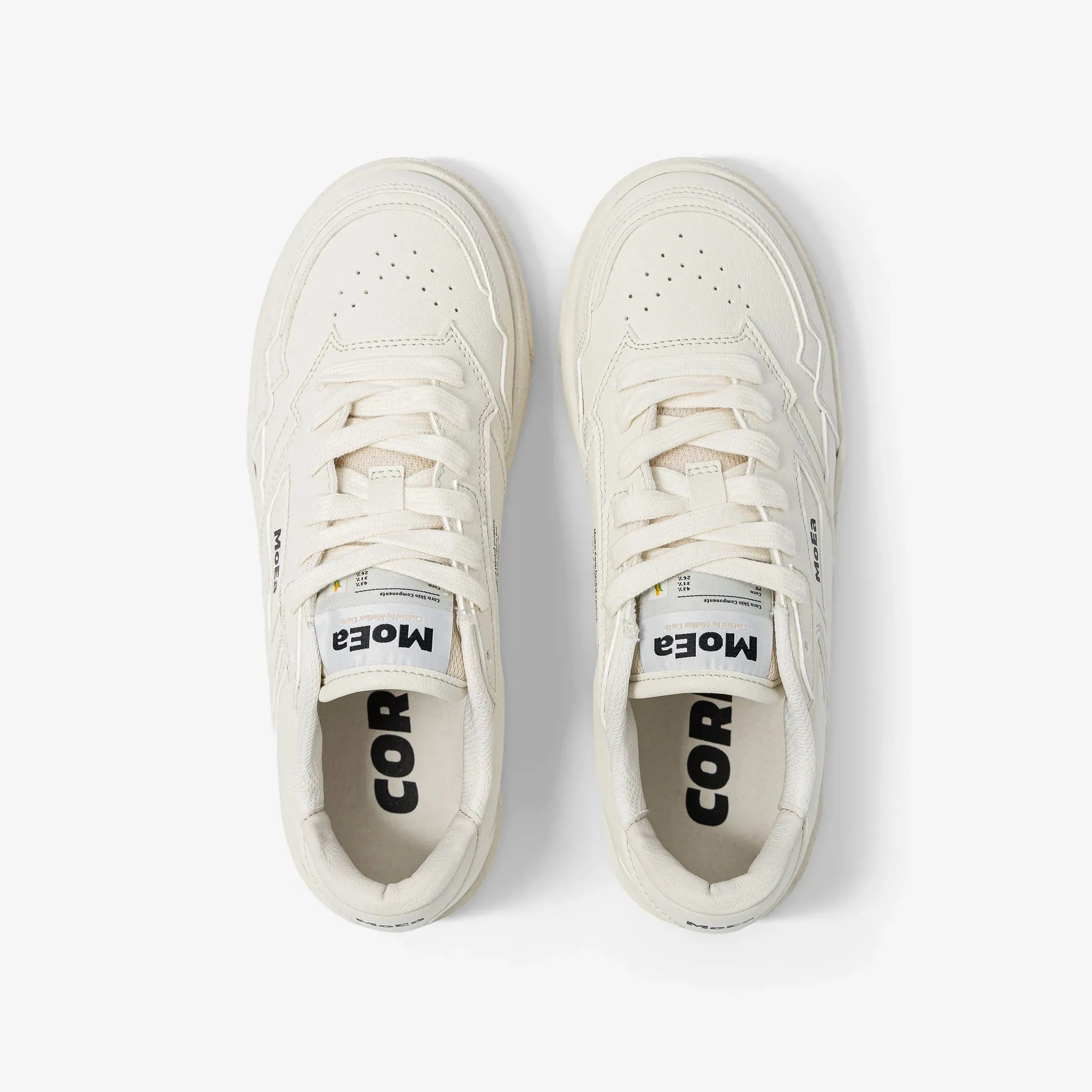 MoEa | GEN9 Corn Grained Vegan Sneakers | Pure White
