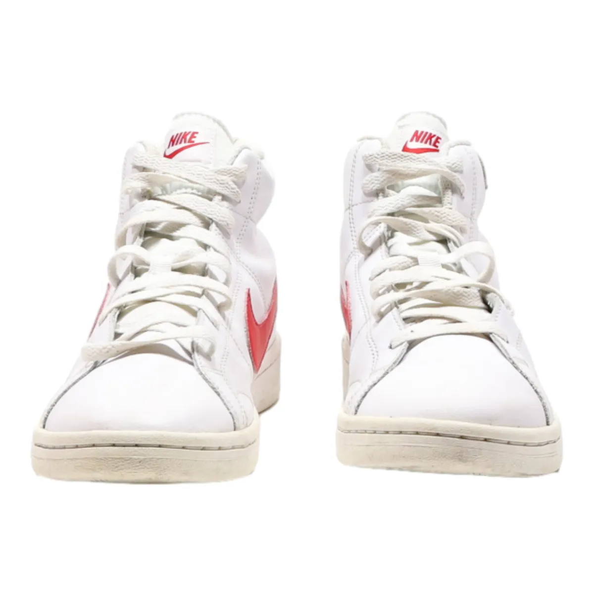 NIKE High Top Trainers White Leather Mens UK 8.5