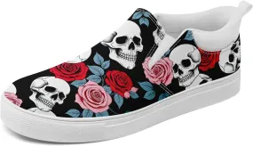 Skull Canvas Slip on Shoes Fashion Sneakers Loafers Casual Walking Shoes for Men Women