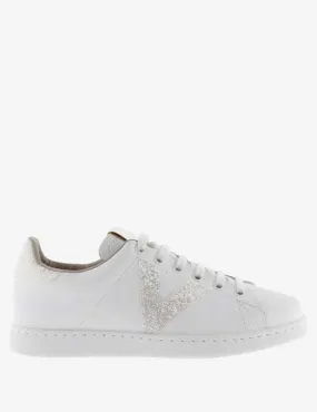 Tennis Leather & Glitter Swirls Trainer