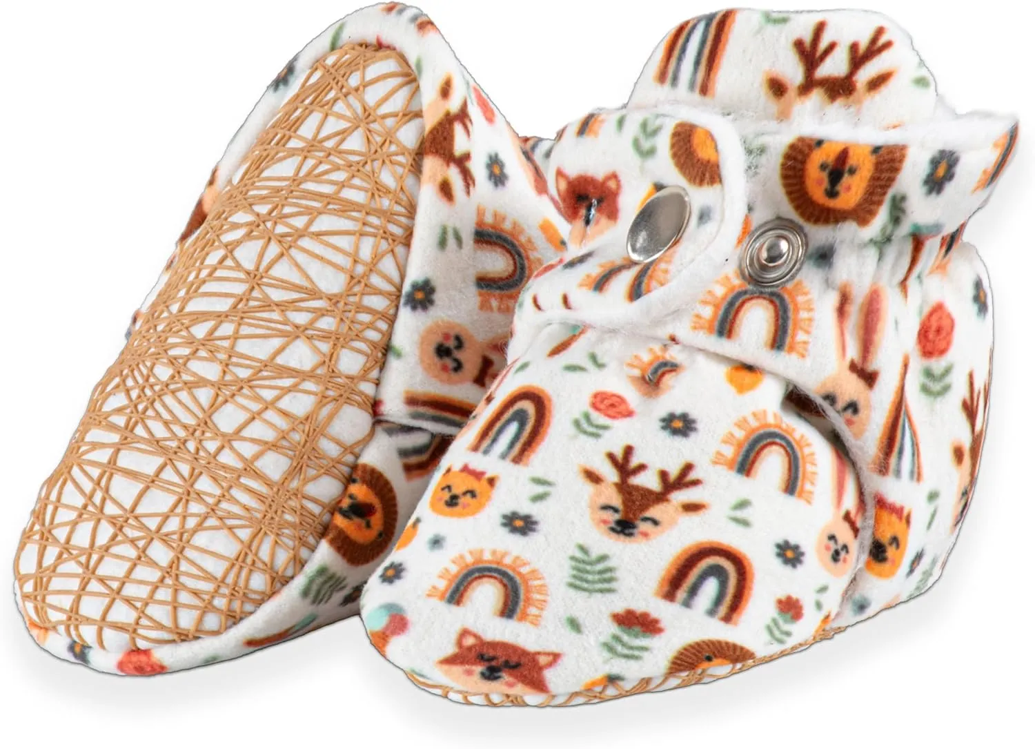 Unisex Cozy Fleece Baby Booties Cotton | Soft Sole and Non Slip