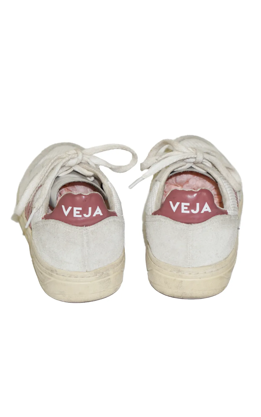 VEJA Logo Lace Up Sustainable Beige Sneakers