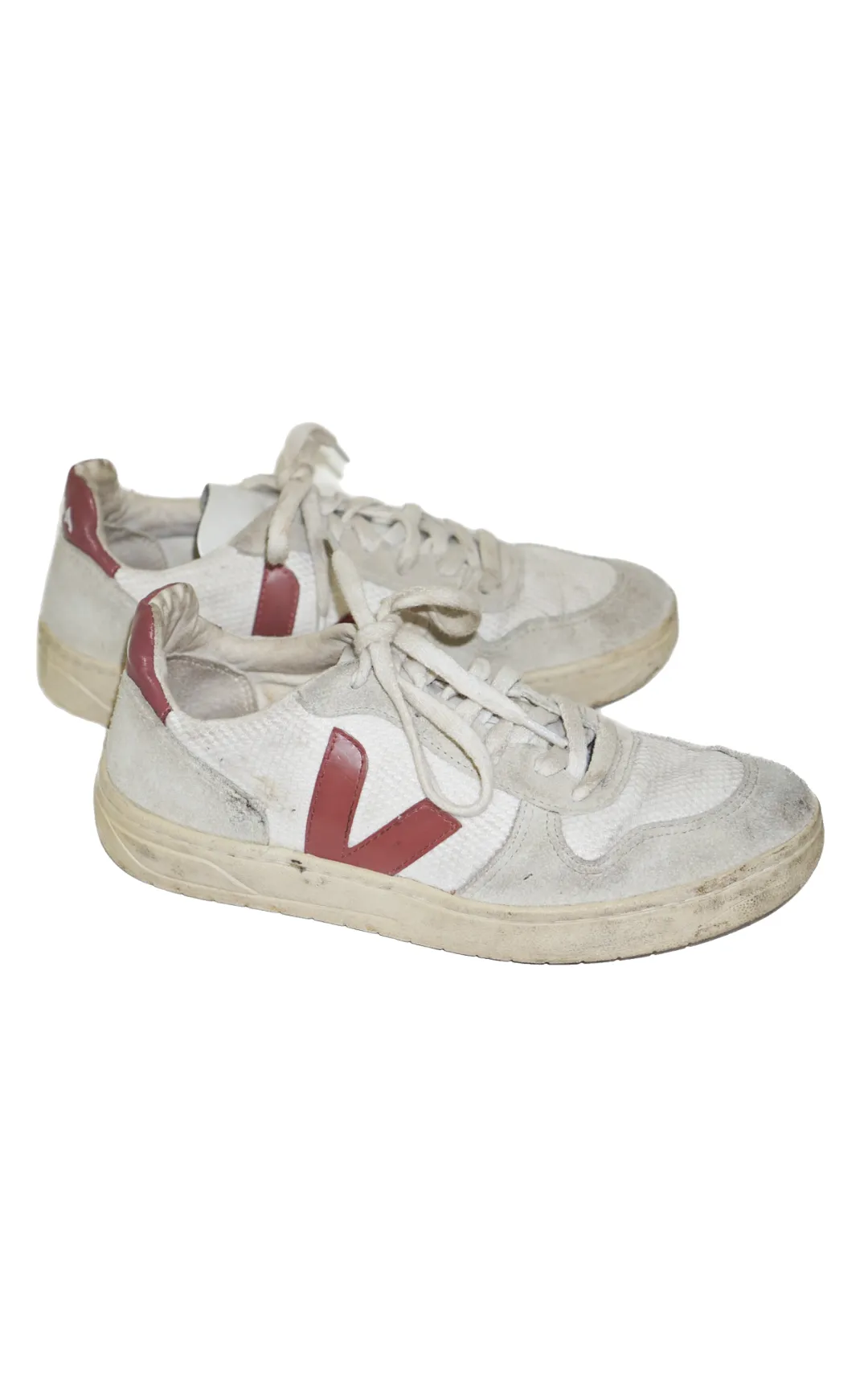 VEJA Logo Lace Up Sustainable Beige Sneakers