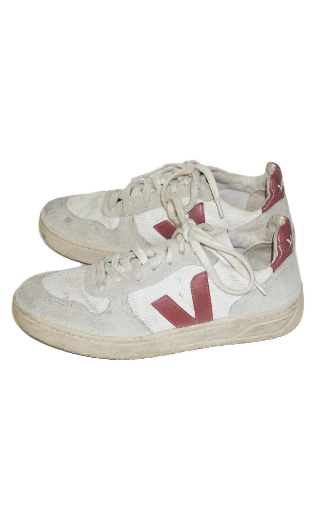 VEJA Logo Lace Up Sustainable Beige Sneakers