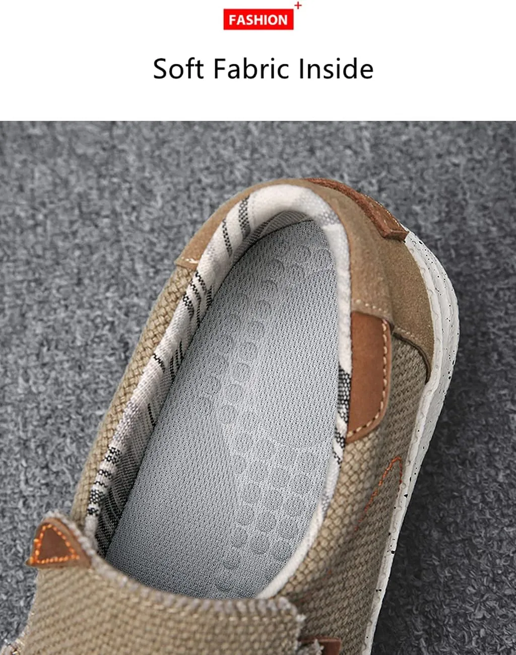 Veslexth Men's Casual Canvas Loafers Slip on Sneakers Deck Comfort Outdoor Fashion for Indoor Travel Walking Shoes