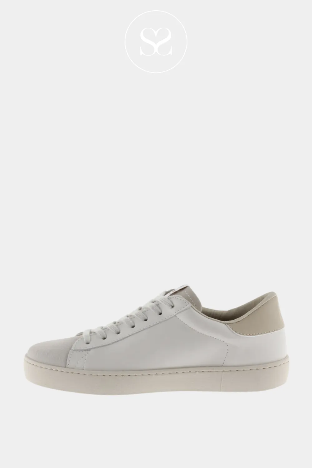VICTORIA 1126142 CREAM AND WHITE LEATHER BERLIN TRAINERS
