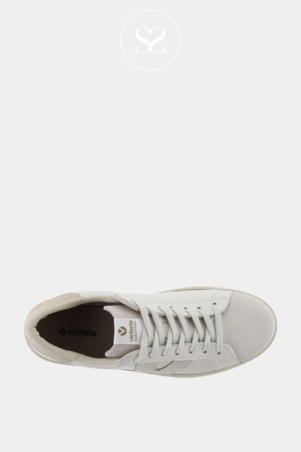 VICTORIA 1126142 CREAM AND WHITE LEATHER BERLIN TRAINERS