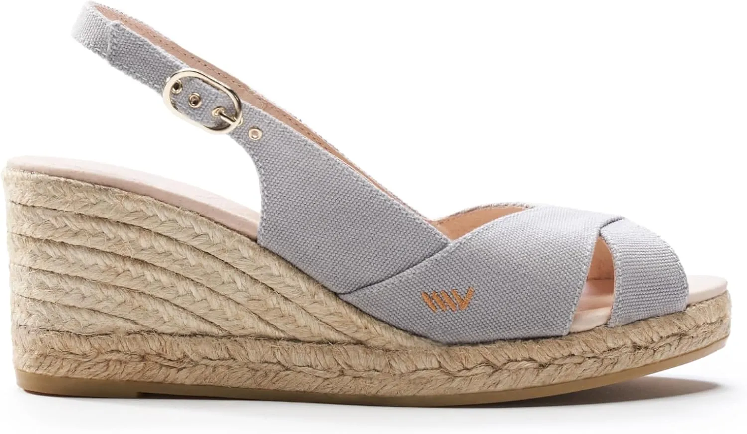 Viscata Llansa Canvas Wedge with Elegant Buckle Flattering 2 ½” Slingback Heel Women's Sandals with Breathable Organic Cotton Canvas and 100% Natural Jute Midsole for all Casual Occasions