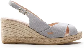Viscata Llansa Canvas Wedge with Elegant Buckle Flattering 2 ½” Slingback Heel Women's Sandals with Breathable Organic Cotton Canvas and 100% Natural Jute Midsole for all Casual Occasions
