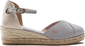 Viscata Pubol Espadrille Canvas Low Wedges with Ankle Strap Spain Handmade 2” Heel Women's Sandals with Breathable Organic Cotton Canvas and 100% Natural Jute for all Occasions: Casual, Work, Party