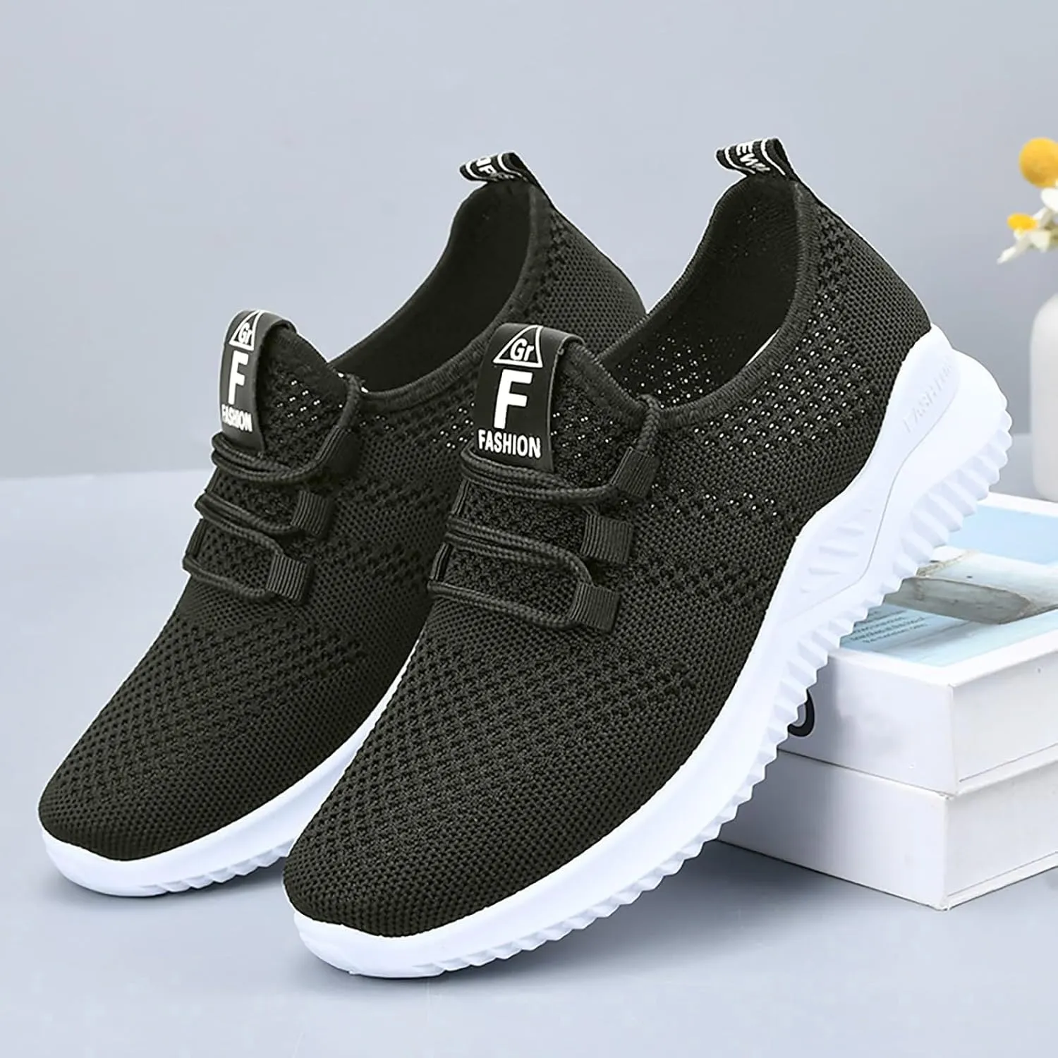 Women's Slip On Walking Shoes Lightweight Breathable Walking Sneakers Non-Slip Tennis Gym Workout Athletic Shoes Wide Toe Wide Width Sneakers Air Cushion Road Running Shoe Comfort Work Sneaker