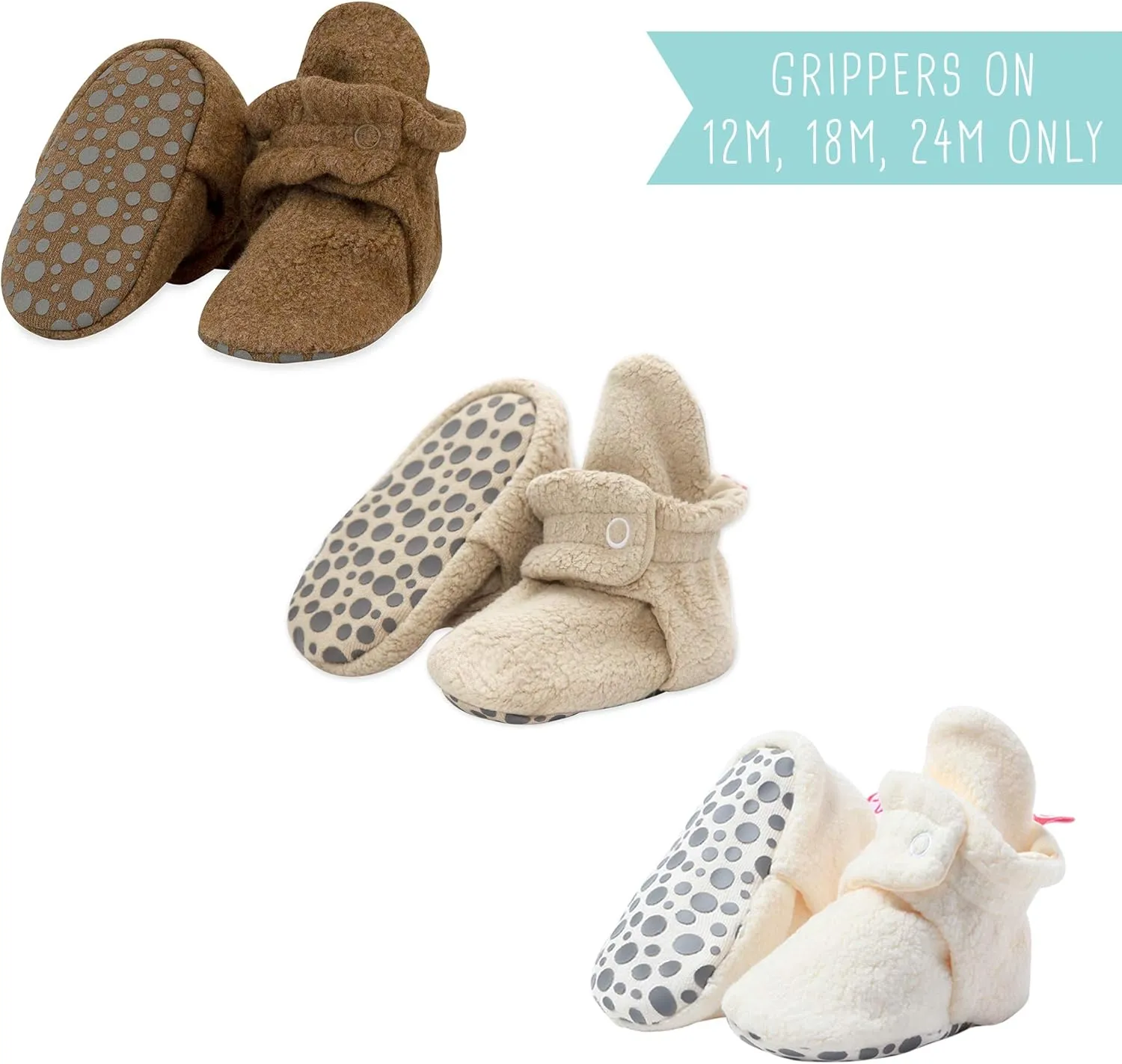 Zutano Unisex Fleece Baby Booties with Organic Cotton Lining, Newborn Essentials