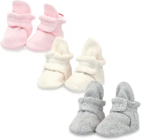Zutano Unisex Fleece Baby Booties with Organic Cotton Lining, Newborn Essentials