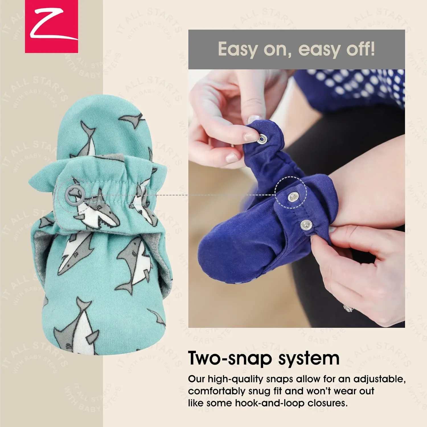 Zutano Unisex Organic Cotton Baby Booties With Gripper Soles